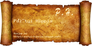 Pétyi Hippia névjegykártya